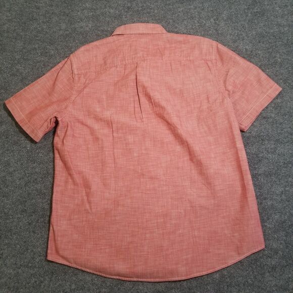 LL Bean Men’s Traditional Fit Red Chambray SS Button-Front Shirt Size Med-REG - Picture 2 of 6